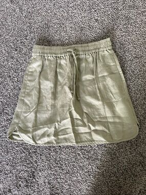 Madewell Green Linen Skirt